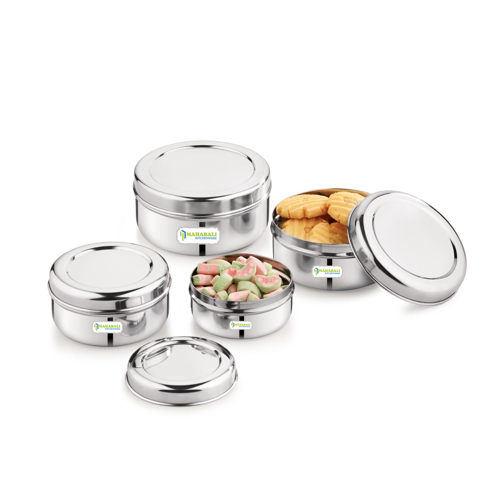 Mahabali Stainless Steel Flat Canister Neelam Puri Dabba