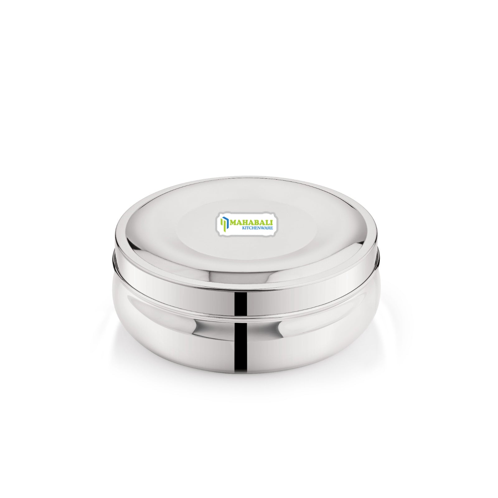 Mahabali Stainless Steel Belly Canister Orange Puri Dabba
